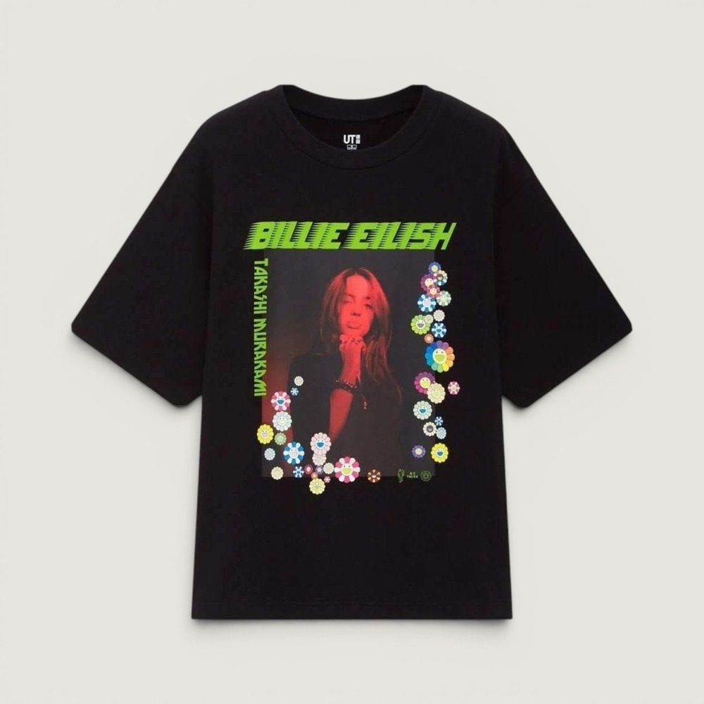 Uniqlo Billie Eilish Takashi Murakami T-Shirt Black Large